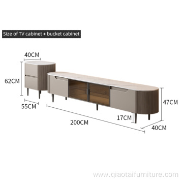 Modern luxury Wrought Iron wooden Storage TV Cabinet